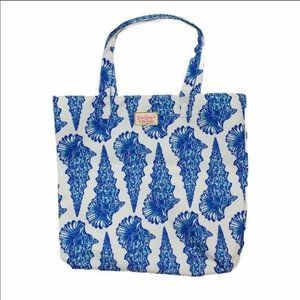 Lilly Pulitzer Matteo Blue Seashells Tote Bag